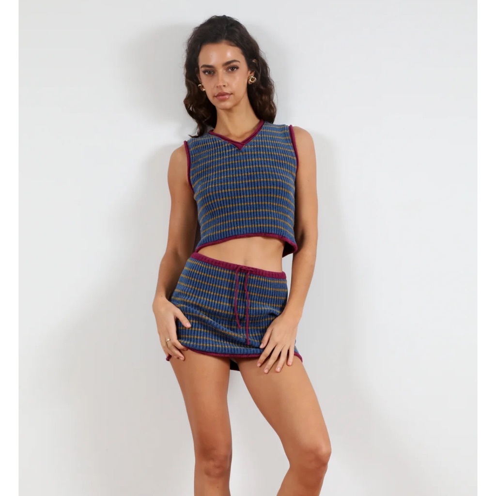 Heavy Manners - Blue Multi Stripe Knit Set